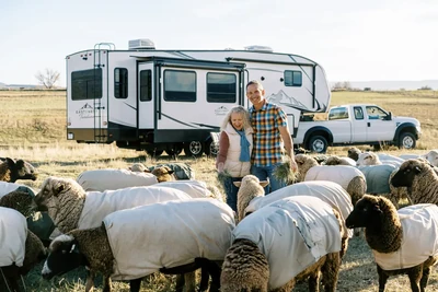 RV with farm animals